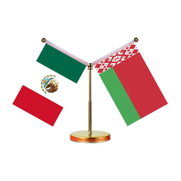 Mexico Ukraine Desk Flag - Custom Table Flags (Mini)