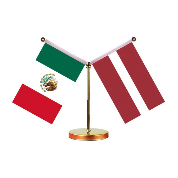 Mexico Ukraine Desk Flag - Custom Table Flags (Mini)