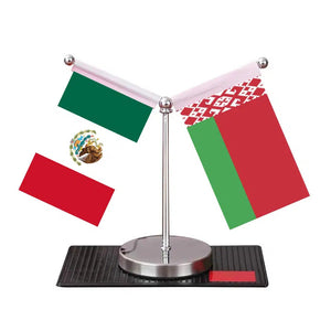 Mexico Ukraine Desk Flag - Custom Table Flags (Mini)