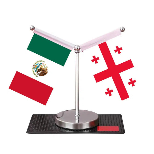 Mexico Ukraine Desk Flag - Custom Table Flags (Mini)