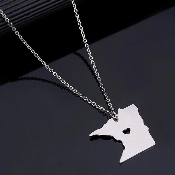 Minnesota USA Map Necklace