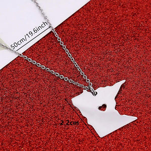 Minnesota USA Map Necklace