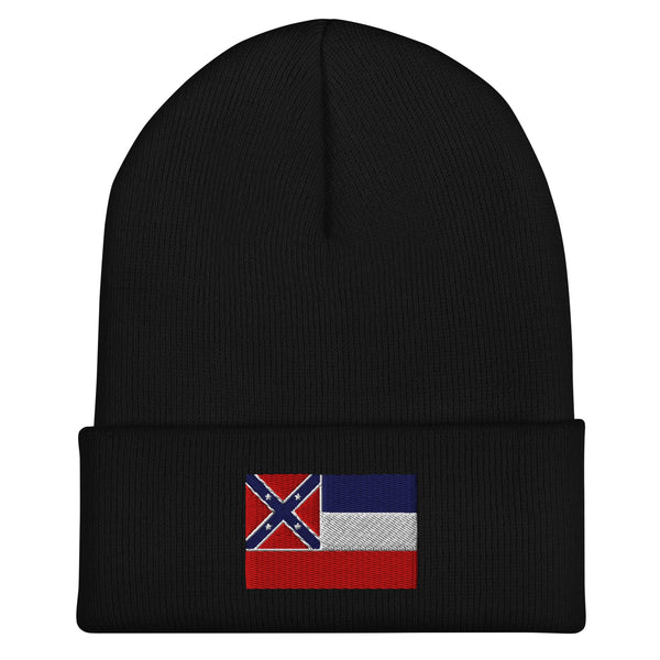 Mississippi State Flag Beanie - Embroidered Winter Hat