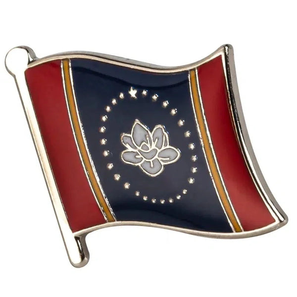 Mississippi State Flag Lapel Pin - Enamel Pin Flag