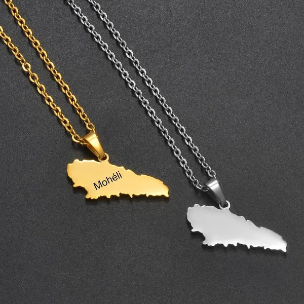 Mohéli Map Necklace - Mwali Map Pendant