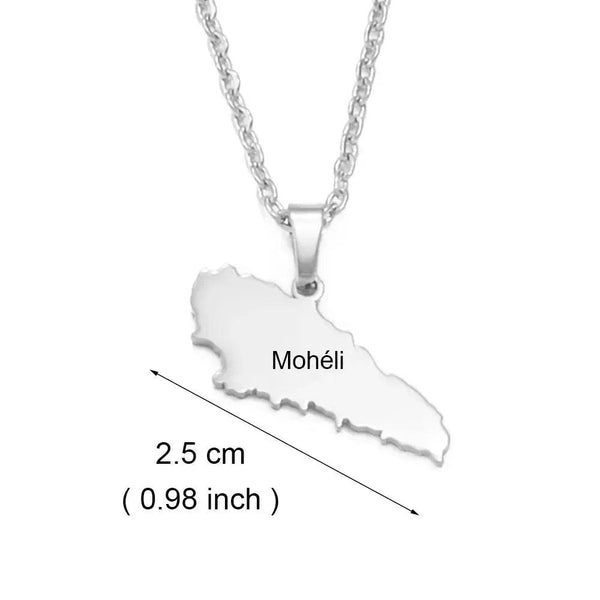 Mohéli Map Necklace - Mwali Map Pendant