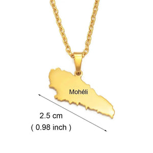 Mohéli Map Necklace - Mwali Map Pendant