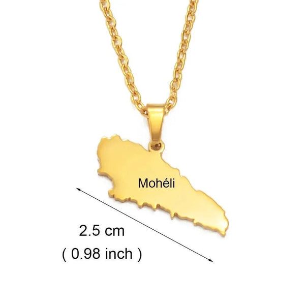 Mohéli Map Necklace - Mwali Map Pendant