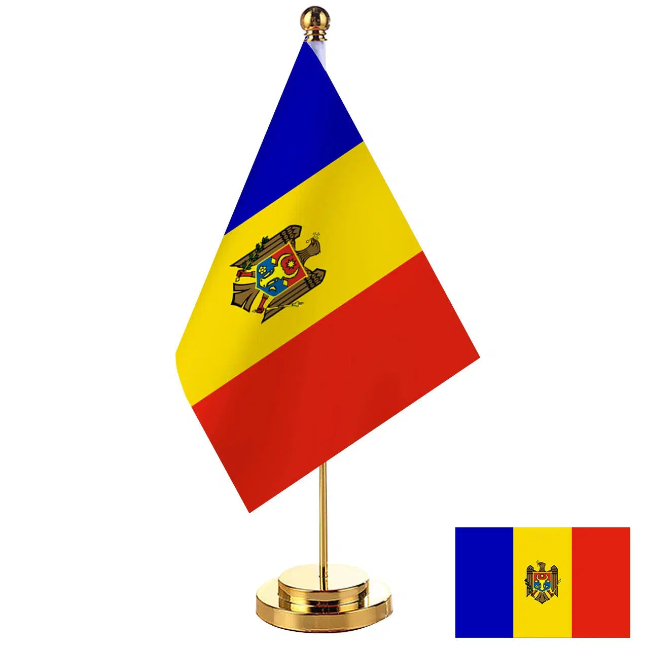 Moldova Desk Flag - Small Office Table Flag