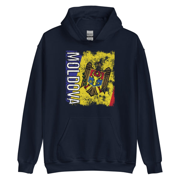 Moldova Flag - Distressed Flag Hoodie