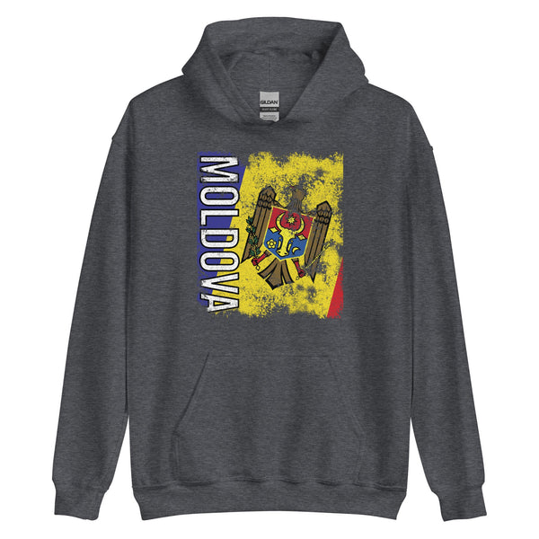 Moldova Flag - Distressed Flag Hoodie