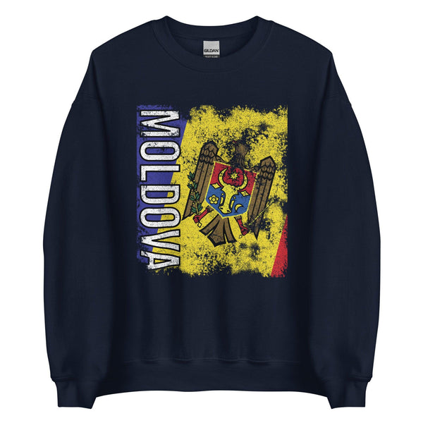 Moldova Flag - Distressed Flag Sweatshirt