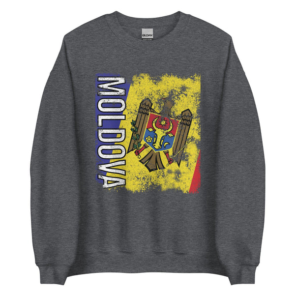 Moldova Flag - Distressed Flag Sweatshirt