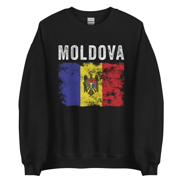 Moldova Flag Distressed - Moldovan Flag Sweatshirt