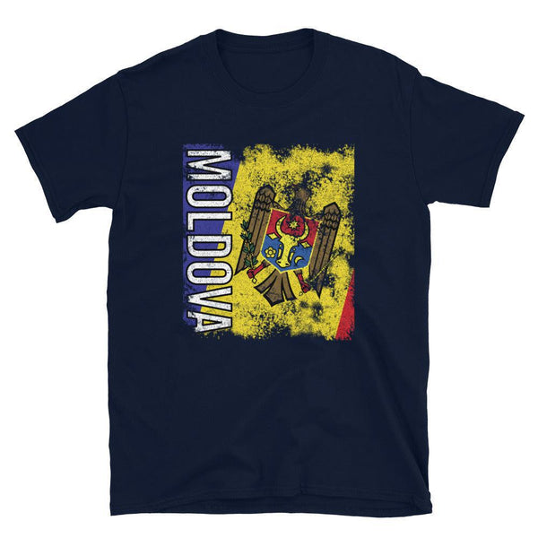 Moldova Flag Distressed T-Shirt