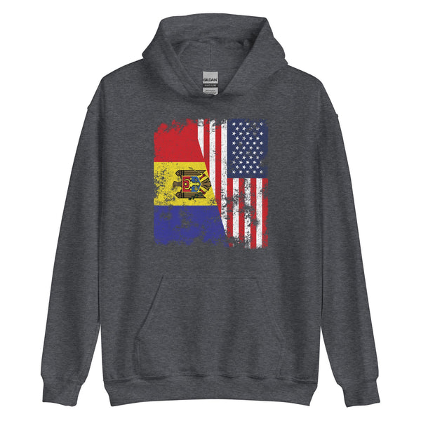 Moldova USA Flag - Half American Hoodie