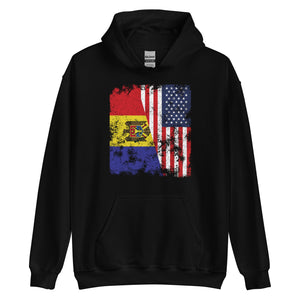 Moldova USA Flag - Half American Hoodie