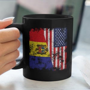 Moldova USA Flag - Half American Mug
