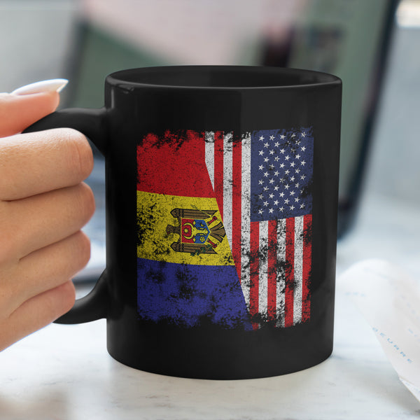 Moldova USA Flag - Half American Mug