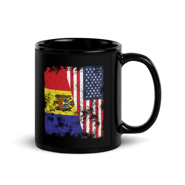 Moldova USA Flag - Half American Mug
