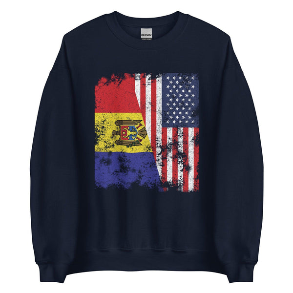 Moldova USA Flag - Half American Sweatshirt
