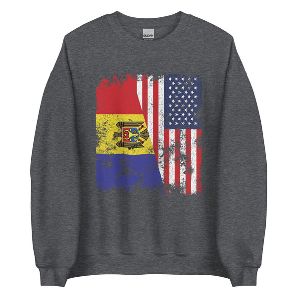 Moldova USA Flag - Half American Sweatshirt