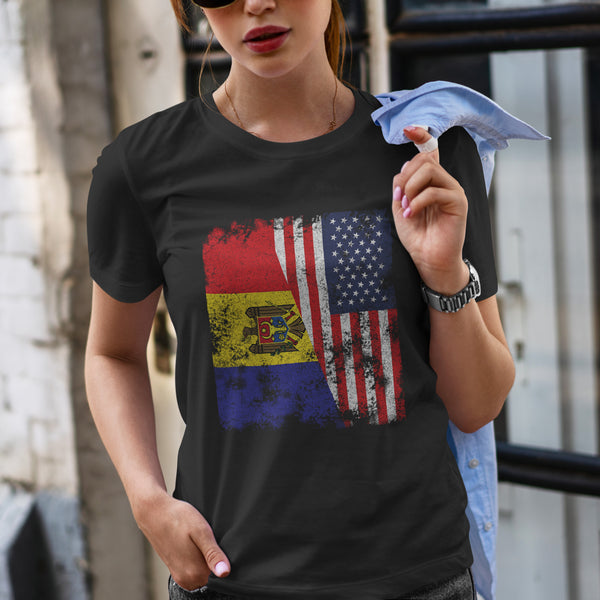 Moldova USA Flag - Half American T-Shirt