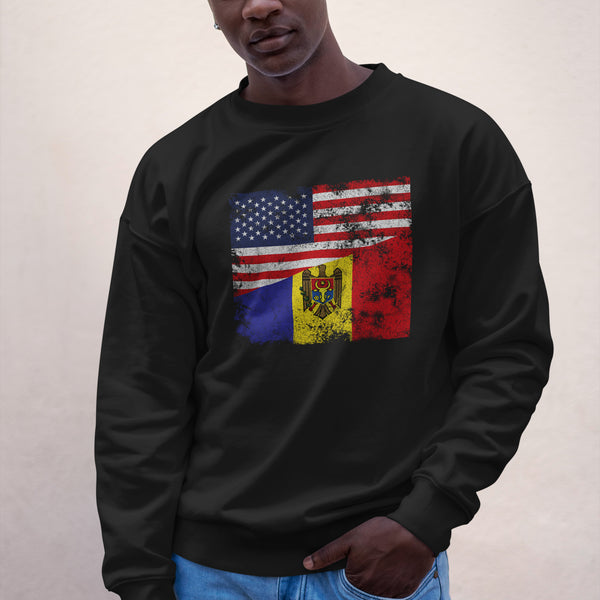 Moldova USA Flag Sweatshirt