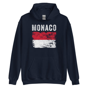 Monaco Flag Distressed - Monacan Flag Hoodie