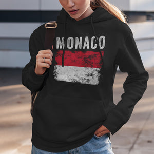 Monaco Flag Distressed - Monacan Flag Hoodie
