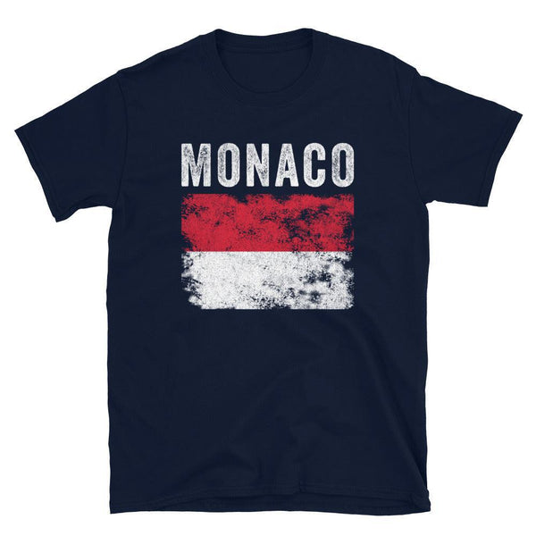 Monaco Flag Distressed - Monacan Flag T-Shirt