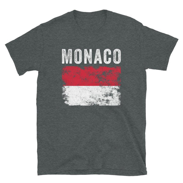 Monaco Flag Distressed - Monacan Flag T-Shirt