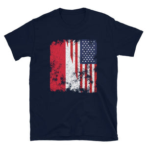 Monaco USA Flag - Half American T-Shirt