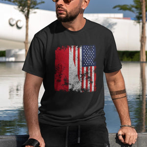 Monaco USA Flag - Half American T-Shirt