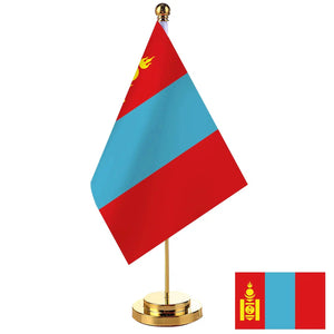 Mongolia Desk Flag - Small Office Table Flag