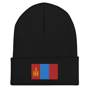 Mongolia Flag Beanie - Embroidered Winter Hat