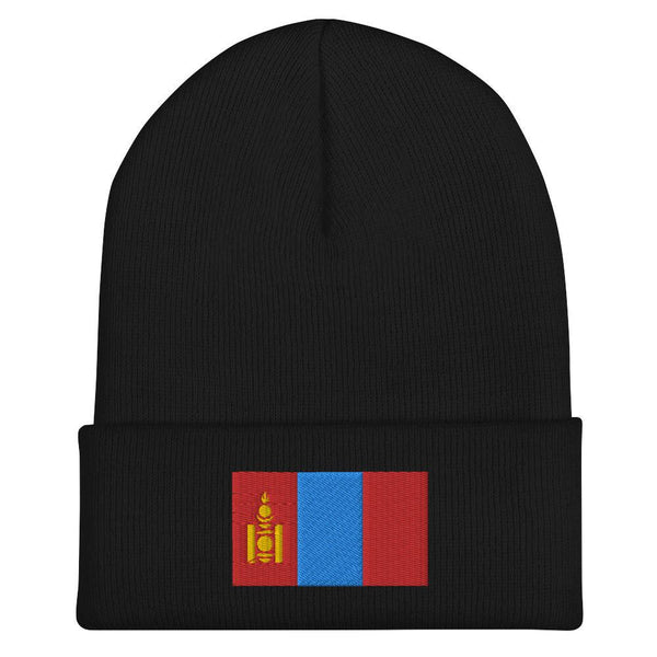 Mongolia Flag Beanie - Embroidered Winter Hat