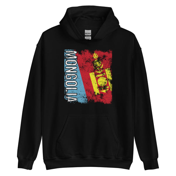 Mongolia Flag - Distressed Flag Hoodie