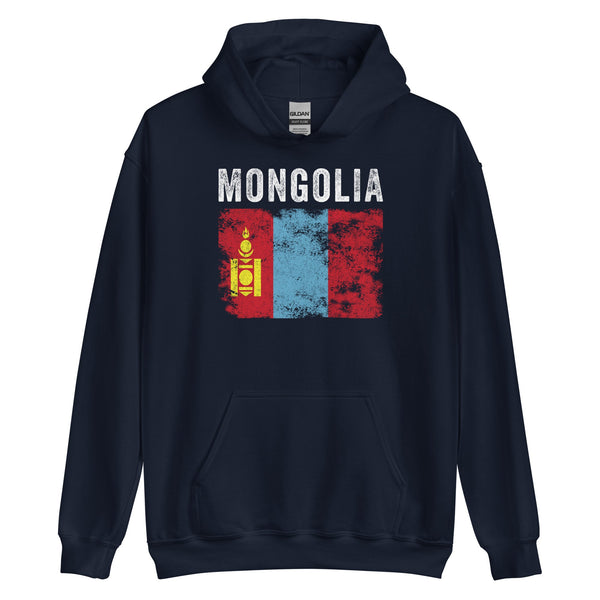 Mongolia Flag Distressed Mongolian Flag Hoodie