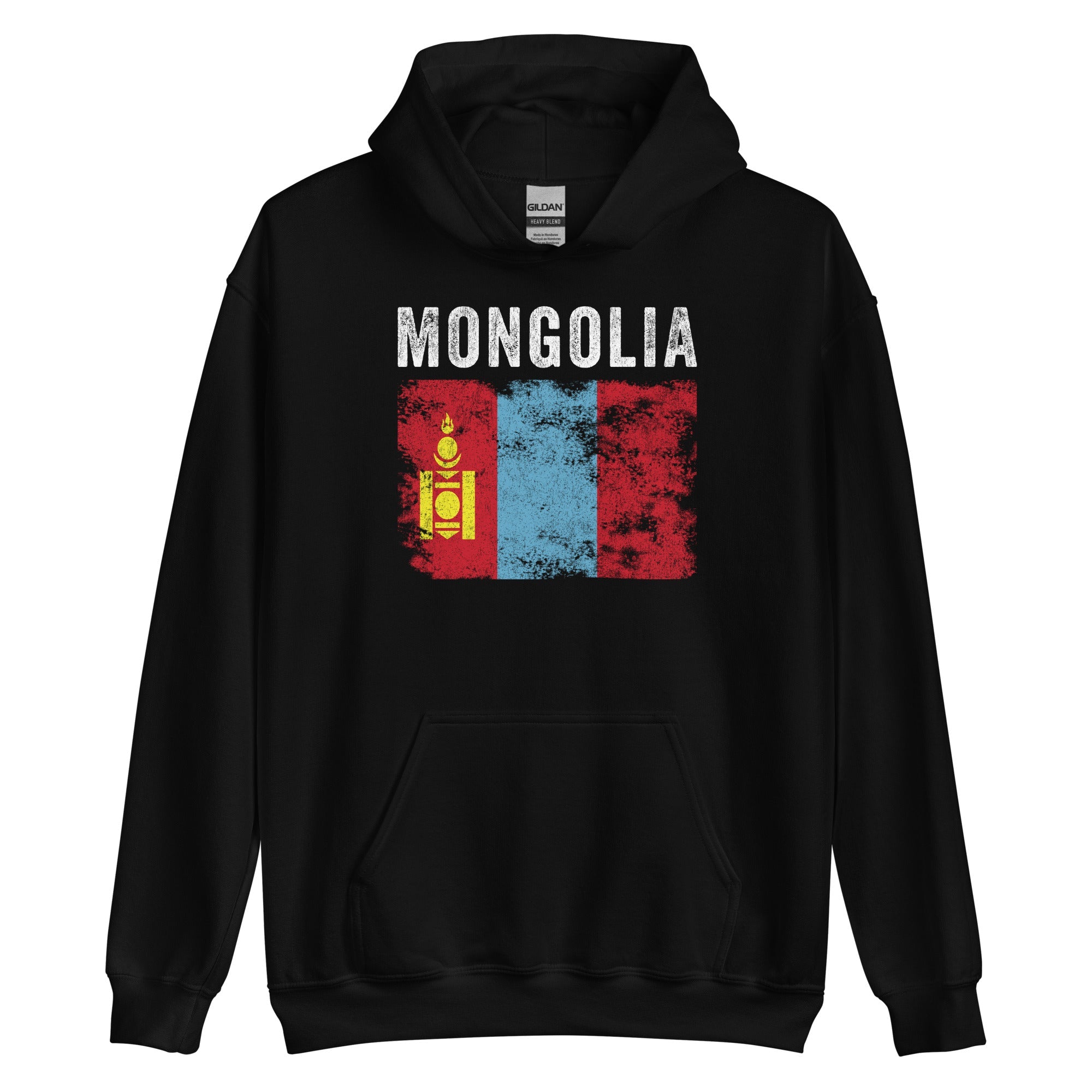 Mongolia Flag Distressed Mongolian Flag Hoodie