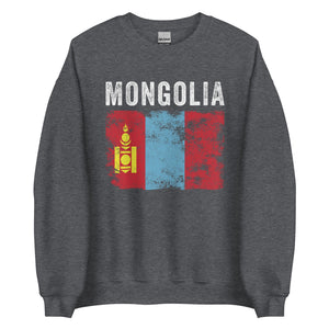 Mongolia Flag Distressed Mongolian Flag Sweatshirt