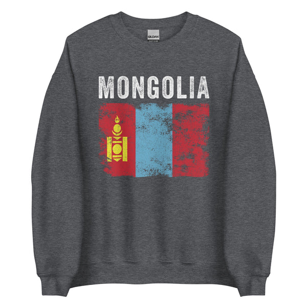 Mongolia Flag Distressed Mongolian Flag Sweatshirt