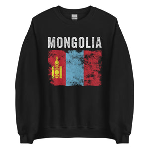 Mongolia Flag Distressed Mongolian Flag Sweatshirt