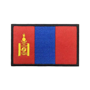 Mongolia Flag Patch - Iron On/Hook & Loop Patch