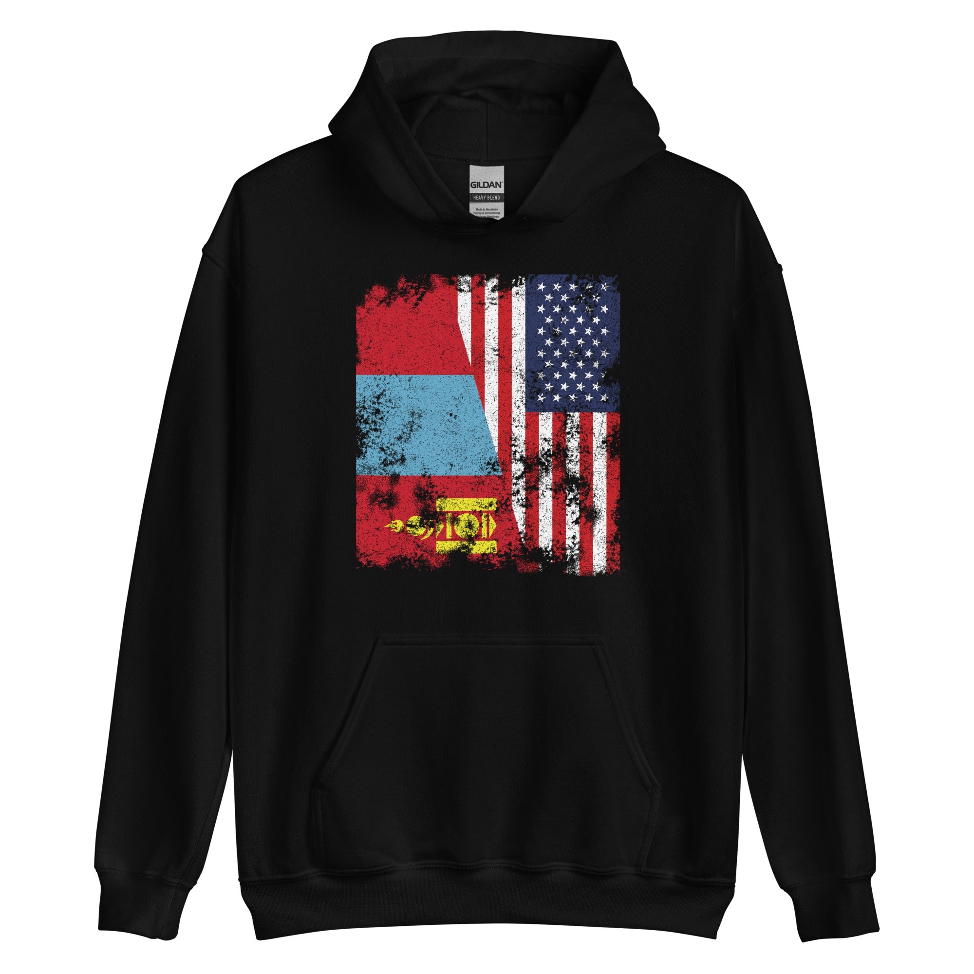 Mongolia USA Flag - Half American Hoodie