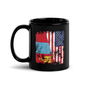 Mongolia USA Flag - Half American Mug