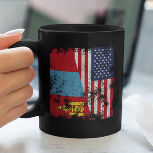 Mongolia USA Flag - Half American Mug