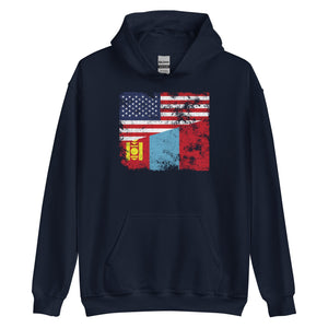 Mongolia USA Flag Hoodie