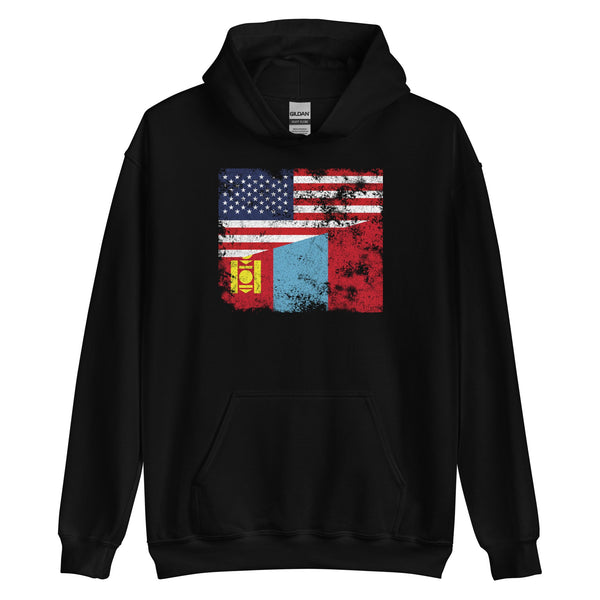 Mongolia USA Flag Hoodie