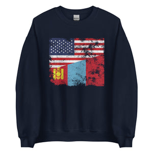 Mongolia USA Flag Sweatshirt